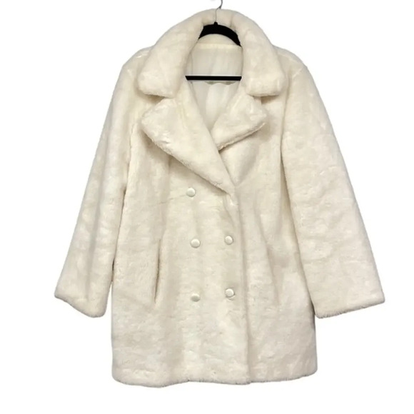 Vintage Off White Herman Kay Faux‎ Fur Jacket - Picture 1 of 11